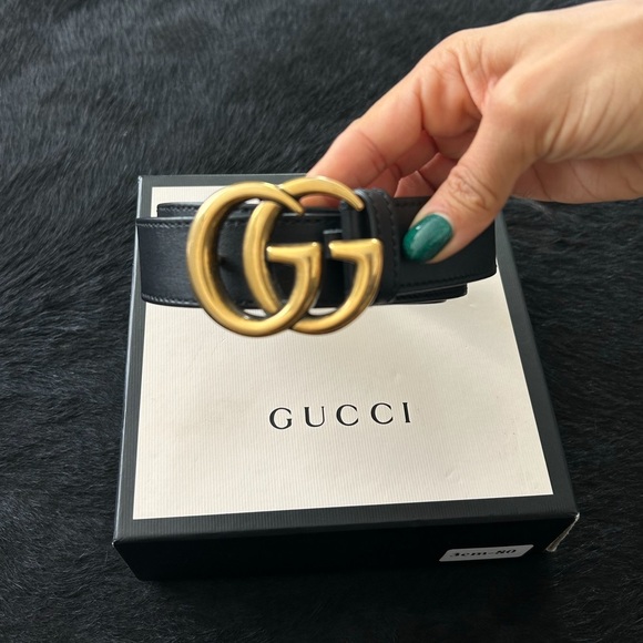 GG LOGO GUCCI LEATHER BELT - Picture 4 of 7
